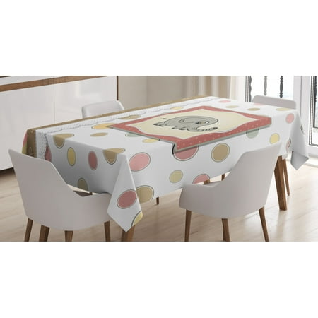 Elephant Nursery Decor Tablecloth Vintage Composition Elephant Nursery Decor Tablecloth