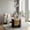 Modern Colorblocked Striped Coffee, variant on Modern Round Coffee Table with Flip-Top Storage - Dark Brown & Natural Wood Finish