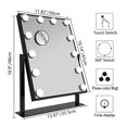 thumbnail image 4 of FENCHILIN Lighted Makeup Mirror Hollywood Mirror Vanity Makeup Mirror with Light Smart Touch Control 3Colors Dimable Light Detachable 10X Magnification 360?Rotation(Black), 4 of 5