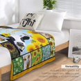 thumbnail image 4 of Cow Blanket Sunflower Farm Country Print Throw Blankets for Couch Sofa Bed Stuff Decor Lightweight Soft Cozy Fleece Plush Warm Flannel Bedding Gifts for Baby Girls Boys Kids Adults Lover 50"x60", 4 of 6