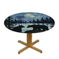 thumbnail image 3 of BCIIG Bears Forest Night Round Table Cover Stain Resistant, Washable Perfect for Indoor Outdoor Tablecloth Kitchen Dining Wedding Parties 100% Polyester Fiber 46"-50, 3 of 8