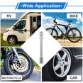thumbnail image 2 of 1 juego de extensión de válvula de llanta de 80 mm con tapa resistente al polvo, adaptador universal de níquel plateado de 180 grados para automóvil, motocicleta, RV, camión y bicicleta, 2 of 6