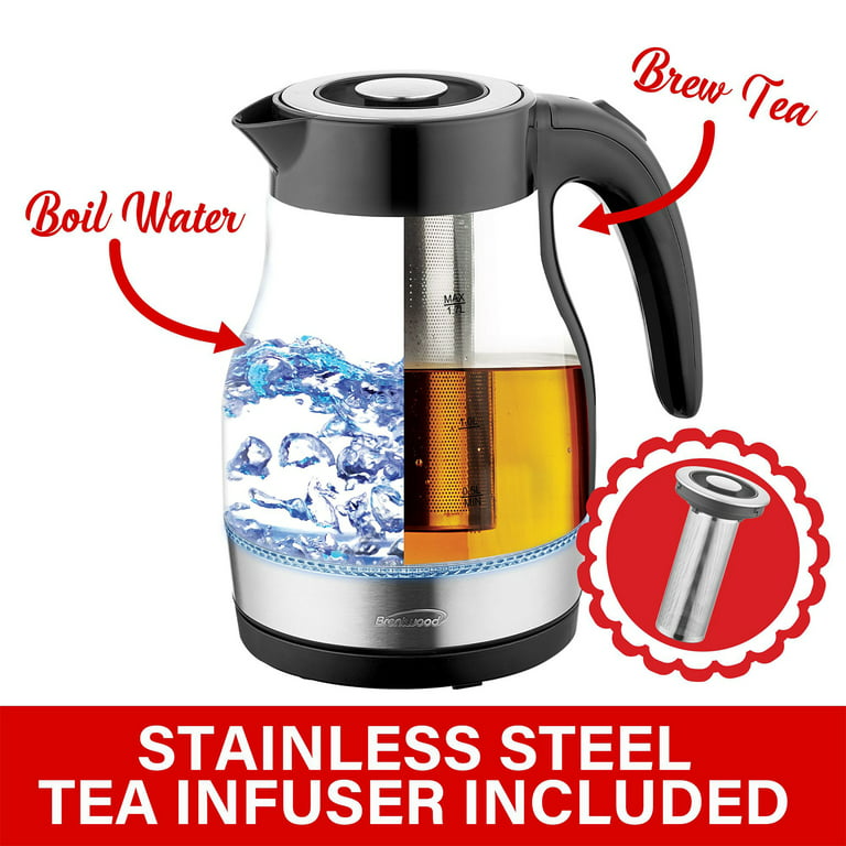 Brentwood KT-1618 - 1.7-Liter Cordless Plastic Tea Kettle