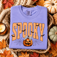 thumbnail image 4 of Spooky Pumpkin Halloween T-Shirt, Retro Bat Spiderweb Graphic Tee, Cute Fall Season Shirt, Vintage October Apparel Gift for Her - Violet, 2XL, 4 of 5