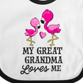 thumbnail image 4 of Inktastic My Great Grandma Loves Me with Two Flamingos Boys or Girls Baby Bib, 4 of 4