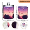 thumbnail image 5 of Yayeee 4 Pack Qtip Holder Bathroom Cotton Swab Canister with Lid Clear Dispenser Set, Pixel Floating Hearts, 5 of 6