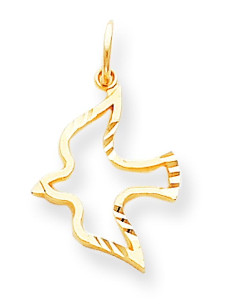 10K Gold Holy Spirit Dove Charm Religious Jewelry