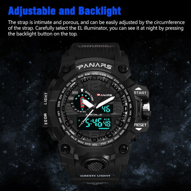 Men s Military Watch Men s Casual Digital Sports Watch Dual Display Waterproof Tactical Wrist Watch with LED Backlight Alarm Stopwatch for Men Women