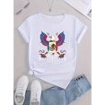 thumbnail image 2 of Women's Stylish Eagle & Flag Print T-Shirt - Soft Polyester Blend, Casual Round Neck Short Sleeve Tee, Vibrant Mexican Flag Design, Comfortable Summer Top for Casual Attire, 2 of 6
