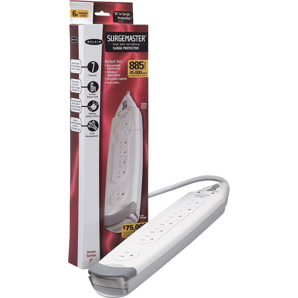 Belkin SurgeMaster Home Series Surge Protector 7Outlet, 6 ft. Cord