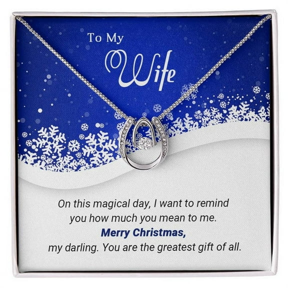 Wife - Christmas Gift - Lucky In Love Necklace Sweet Anniversary or Birthday Surprise from husband