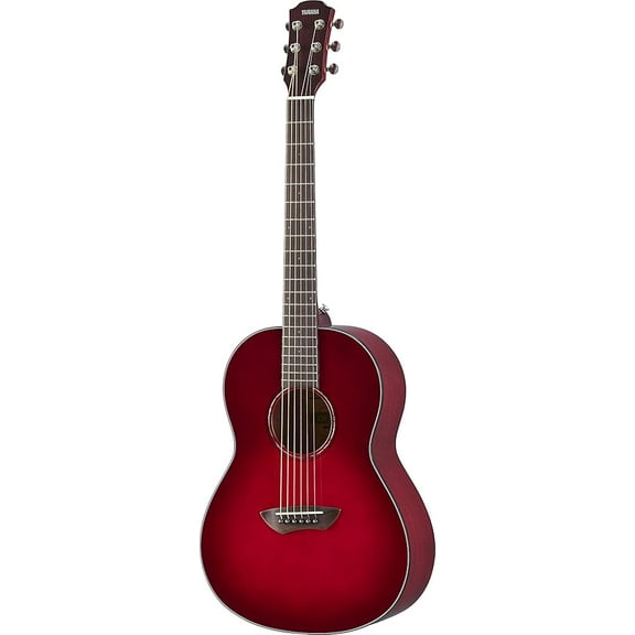 Yamaha CSF1M CRB Parlor Size Acoustic Guitar with Hard Gig Bag, Crimson Red Burst