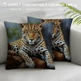 thumbnail image 3 of Shangniulu African Animal Safari Leopard Wildlife Pillow Cover ,Decorative Couch Pillow Cover for Sofa,Short Plush Cushion Case Indoor Outdoor Home Decoration, 3 of 5