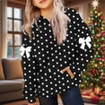 thumbnail image 2 of MKOSPLRT 4-14 Years Girls Polka Dot Print Hoodie Long Sleeve Fleece Lined Casual Pullover with Pockets, 2 of 6