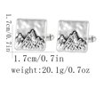 thumbnail image 2 of Gemelos con diseño de Mountain Range para hombre en aleación bañada en plata, 2 of 2