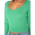 thumbnail image 4 of Celebrity Pink Long Sleeve Sweetheart Rib Top, Women's and Women's Plus, 4 of 4