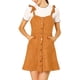 thumbnail image 2 of INSPIRE CHIC Vestido corto de tirantes con botones de ante sintético para mujer en color marrón, 2 of 6