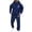 Navy, variant on Sweatsuits Men 2 Piece Outfit Street Print Pullover Sweatshirt And Sweatpant Outfit Jogger Running Training Winter Suit