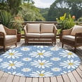 thumbnail image 4 of Round Rugs 6 Ft, Blue Daisy Non Slip Area Rugs for Kitchen Bedroom Entryway, Spring Floral Elegant Pastoral Botanical Washable Carpet Runner Rug Floor Mats for Bedroom Home Decor, 4 of 8
