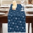 thumbnail image 3 of Table Runners 90 Inches Long Dress Scarves, Navy Blue Daisy Farmhouse Coffee/Dining/Kitchen Table Runner for Living Room, Modern Farmhouse Chrysanthemum Floral 13x90 Inch, 3 of 9