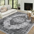 thumbnail image 2 of Haperlare Vintage Distressed Area Rugs for Living Room Washable Non Shedding Stain-Resistant Rugs for Kitchen Dining Room,Grey Carpet,9'x12', 2 of 7