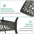 thumbnail image 6 of VIVIJASON Outdoor 64" Patio Dining Table for 8 Person, Large Patio Square Dining Table with 24" Lazy Susan, Dark Bronze Cast Aluminum Rustic Patio Table W/Umbrella Hole for Balcony, Porch and Deck, 6 of 7