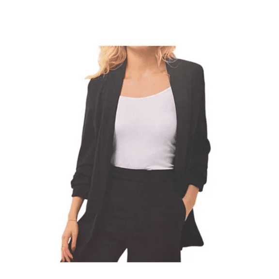 Dakota Blue Womens Crepe Blazer Black XL