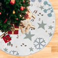 thumbnail image 5 of FMSHPON Christmas Texture Snowflakes Xmas Christmas Tree Skirt Stand Mat for Holiday Party Decoration Indoor Outdoor 48 inches, 5 of 6