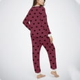 thumbnail image 7 of Dazajoo Fluffy Pajamas for Women Soft Fleece Warm Pajama Set Fuzzy Pjs Winter 2 Piece Flannel Lounge Sets with Pockets Watermelon Red,S, 7 of 7
