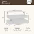 thumbnail image 4 of ARICOEASY Lift Top Coffee Table with LED Lights and Hidden Storage Open Shelf for Living Room Bedroom, White, 4 of 5