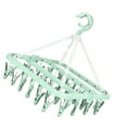 thumbnail image 1 of 32 Clip Folding Hanger 360 Degree Rotation Household Laundry Clip Rack with Windproof Lock Drying Rack Green C0NCN, 1 of 3
