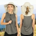 thumbnail image 2 of SUN CUBE Women Hiking Hat Fishing Hat | Ponytail Sun Hat with Neck Flap Wide Brim | Summer Outdoor Camping Beach Safari Ladies Foldable Woman Hat UPF50+ (Ivory Beige), 2 of 9