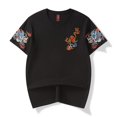thumbnail image 3 of Niepce Inc Streetwear Dragon Embroidery T-shirt Japanese Summer Casual Black Short Sleeves Tee, 3 of 8