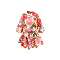 thumbnail image 4 of Summer Mock Neck Tie Waist Short Dress Ruffle Swing Mini Dress, 4 of 4