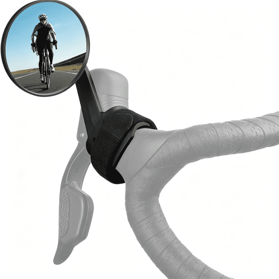 TELOLY Road Bike Mirror, Cycling Rearview Mirrors, Wide Angle Convex Adjustable Rotatable Scratch Resistant Shockproof Bicycle Mirrors of Road Bikes, Mount to Road Bike Handlebar (Left)