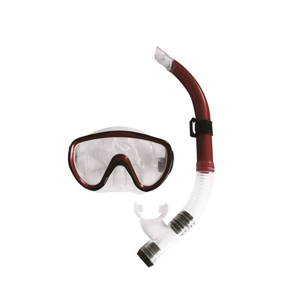 Pool Central 2pc Zray Teen/Young Adult Scuba Mask with Snorkel Dive Set - Medium/Large - Red/Black