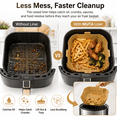 thumbnail image 2 of NIUTA® Air Fryer Liners Disposable, 100 Pcs 6.3 Inch Square Air Fryer Paper Liners with Easy-Lift Tabs, Food Grade Non-Stick Oil-Proof Parchment Paper for Air Fryer Basket, 3-5 QT, Baking & Roasting, 2 of 7