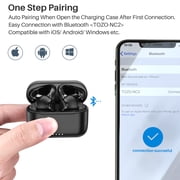 TOZO NC2 Noise Cancelling Earbuds Wireless, Bluetooth in-Ear Detection Headphones, 42H Play, ENC Mic Clear Calls, Stereo Bass, IPX6 Waterproof, Transparency Mode, Wireless Charging, One-Step Pairing