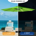 thumbnail image 6 of HARBOURSIDE 10ft Solar-Powered Outdoor Umbrella with LED Lights - 11 Solar LED Bulbs, Heavy Duty Base & Sand Bag for Patio/Garden/Poolside, Waterproof UV-Resistant Sun Shade Canopy,Green, 6 of 7