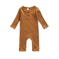 thumbnail image 1 of Qiylii Baby Ribbed Romper, Dot Long Sleeve Round Collar One-piece Bodysuit, 1 of 7