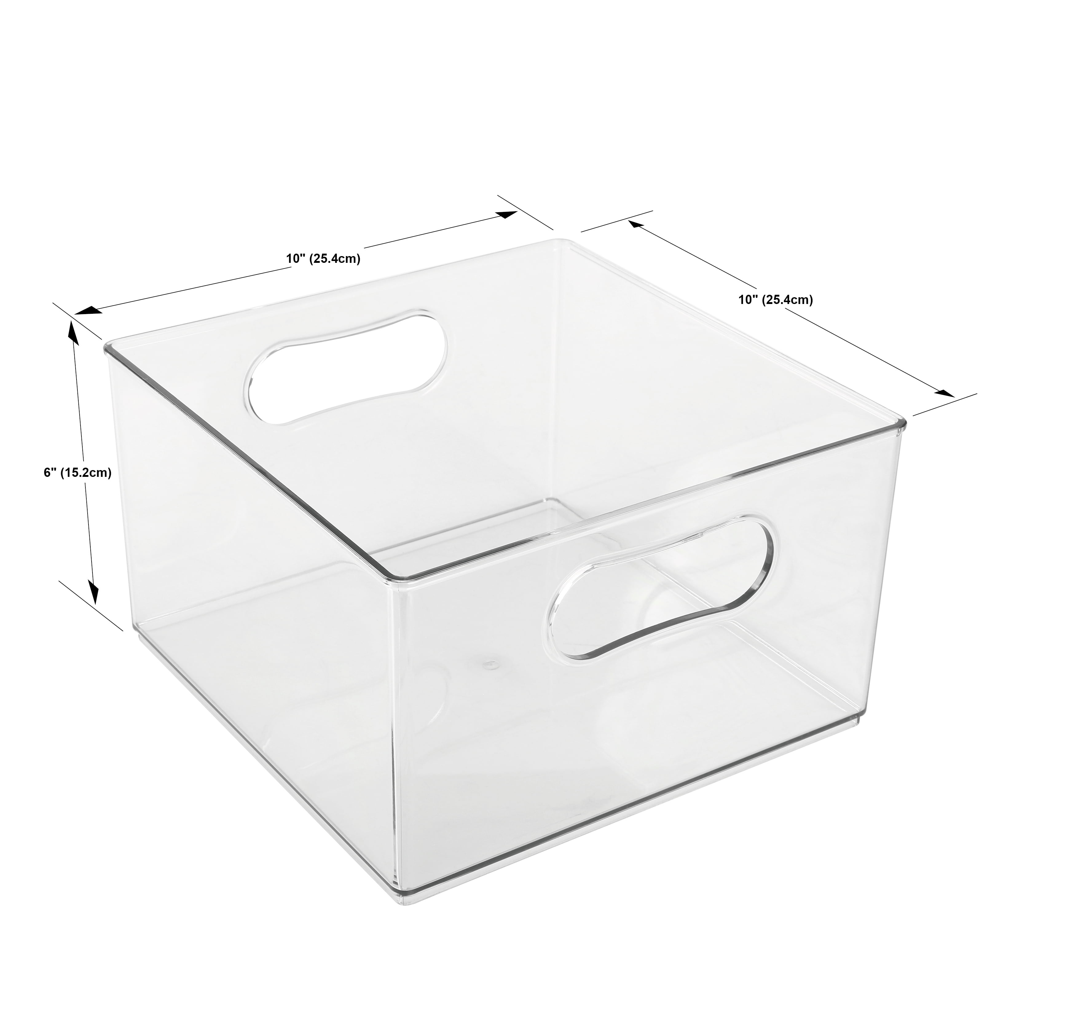 The Home Edit Large Bin 10 in Plastic Modular Storage System 2 Pack Organizer Clear