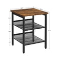 thumbnail image 2 of VASAGLE End Table, Nightstand with 2 Adjustable Mesh Shelves, Industrial Side Table for Living Room, Stable Metal Frame, Easy Assembly, Rustic Brown and Black ULET23X, 2 of 2