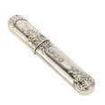 thumbnail image 3 of Estuche para agujas de coser Porta agujas de bordado de metal portátil vintage para agujas de coser a mano plateado, 3 of 5