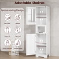 thumbnail image 4 of Mueble de Almacenamiento para Baño de 170 cm - Gabinete Alto con Puertas de Cristal y Repisas Regulables - Diseño Compacto para Espacios Reducidos en Baño, Cocina o Recibidor - Roble Oscuro, 4 of 8