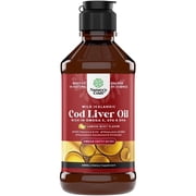 Natures Craft Liquid Cod Liver Oil Supplement, Omega 3 Fish Oil for Heart Health, Lemon Mint, 240 ml