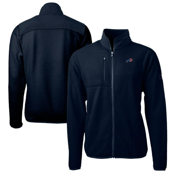 Men's Cutter & Buck Navy Buffalo Bills Big & Tall Cascade Eco Sherpa Fleece Full-Zip Jacket
