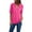 Hot Pink, variant on Front Zipper Shirt V Neck Long Sleeve Womens Shirts Casual Summer Chiffon Orange