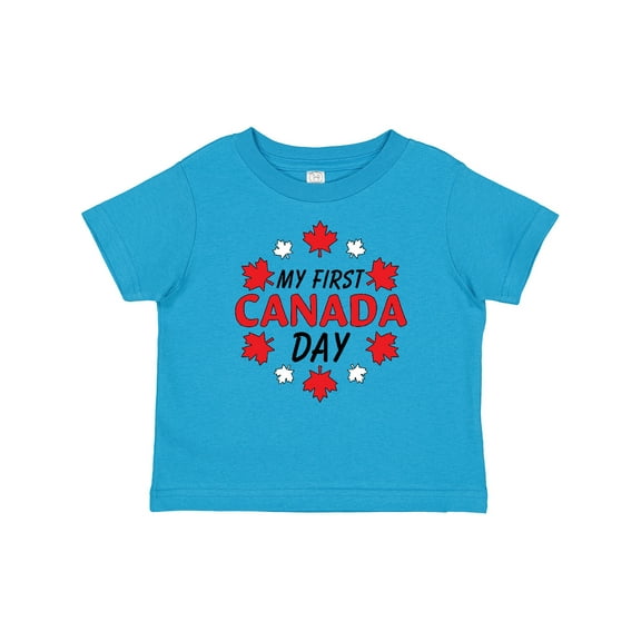 Inktastic My First Canada Day with Red and White Maple Leaves Boys or Girls Baby T-Shirt
