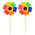 thumbnail image 1 of Uxcell 2 Sets Wind Spinner - 28.7 Inch Pinwheels for Yard and Garden, Aplicar a la decoración del jardín (Molino de viento amor arcoíris), 1 of 1