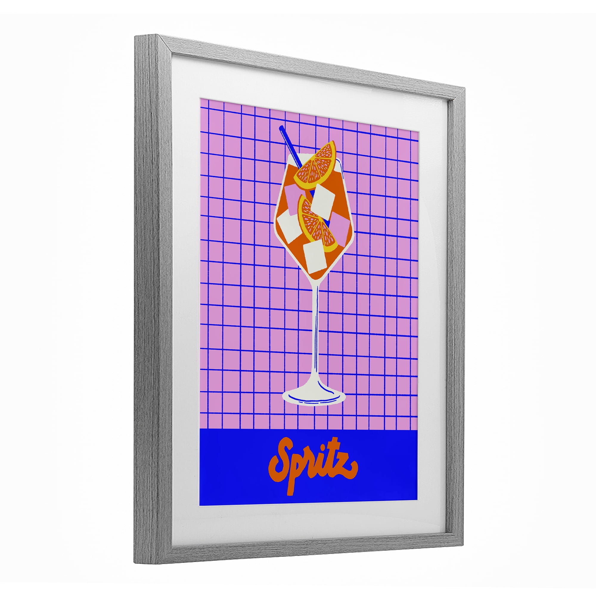 Stupell Industries Colorful Summer Spritz Drink Gray Framed Print Under Glass, design by Indira Prieto | IndySign